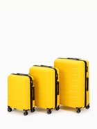 Чемодан на колёсах маленький 44 л (S), на молнии, кодовый замок, 4 колеса, жёлтый - Фото 12