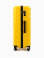Чемодан на колёсах большой 111 л (L), на молнии, кодовый замок, 4 колеса, жёлтый - Фото 3