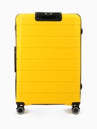 Чемодан на колёсах большой 111 л (L), на молнии, кодовый замок, 4 колеса, жёлтый - Фото 4