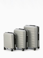 Чемодан на колёсах маленький 44 л (S), на молнии, кодовый замок, 4 колеса, серый - Фото 12