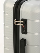 Чемодан на колёсах маленький 44 л (S), на молнии, кодовый замок, 4 колеса, серый - Фото 9