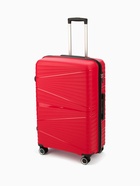 Чемодан на колёсах большой 111 л (L), на молнии, кодовый замок, 4 колеса, алый - Фото 2