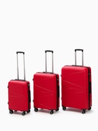 Чемодан на колёсах большой 111 л (L), на молнии, кодовый замок, 4 колеса, алый - Фото 11