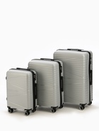 Чемодан на колёсах маленький 44 л (S), на молнии, кодовый замок, 4 колеса, светло-серый - Фото 12