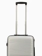 Чемодан на колёсах маленький 44 л (S), на молнии, кодовый замок, 4 колеса, светло-серый - Фото 6