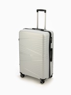 Чемодан на колёсах большой 111 л (L), на молнии, кодовый замок, 4 колеса, светло-серый - Фото 2