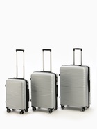 Чемодан на колёсах большой 111 л (L), на молнии, кодовый замок, 4 колеса, светло-серый - Фото 11