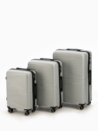 Чемодан на колёсах большой 111 л (L), на молнии, кодовый замок, 4 колеса, светло-серый - Фото 12