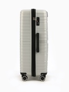 Чемодан на колёсах большой 111 л (L), на молнии, кодовый замок, 4 колеса, светло-серый - Фото 3