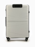 Чемодан на колёсах большой 111 л (L), на молнии, кодовый замок, 4 колеса, светло-серый - Фото 4