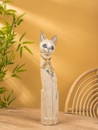 Сувенир «Кошка с мозаичными вставками», 60×14×6 см, дерево, белый 10879349 - фото 16815482