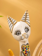 Сувенир «Кошка с мозаичными вставками», 60×14×6 см, дерево, белый 10879349 - фото 16815490
