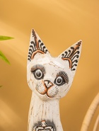 Сувенир «Кошка», белая, 60×12×6 см, дерево, МИКС 10879353 - фото 16815531