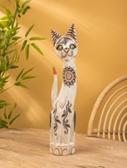 Сувенир «Кошка», белая, 60×12×6 см, дерево, МИКС 10879353 - фото 16815526