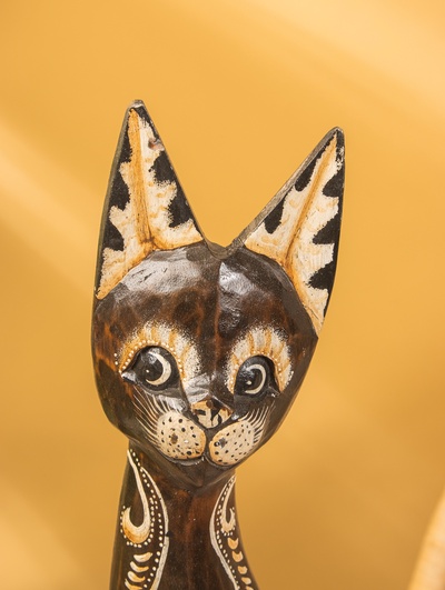 Сувенир «Кошка», 60×14×6 см, дерево, коричневый, МИКС
