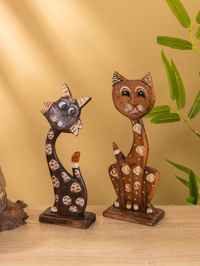 Сувенир на подставке «Киса», 25-27 см, дерево, МИКС