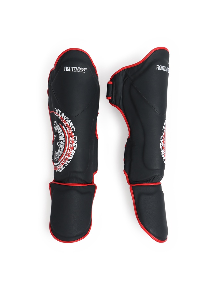 Защита голеностопа для единоборств FIGHT EMPIRE, ART, размер S, чёрная, красная - Фото 1