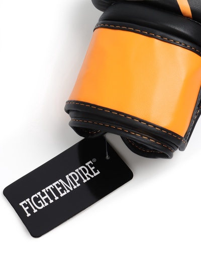 Боксёрские перчатки FIGHT EMPIRE, URBAN, размер 14 oz, чёрные, оранжевые