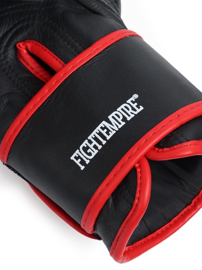 Боксерские перчатки FIGHT EMPIRE, ART, размер 10 oz, натуральная кожа, чёрные