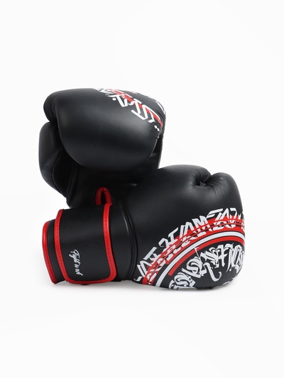 Боксерские перчатки FIGHT EMPIRE, ART, размер 10 oz, натуральная кожа, чёрные