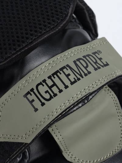 Лапы боксёрские изогнутые FIGHT EMPIRE, GEL-TECH, ПУ, пара, чёрный, зелёный