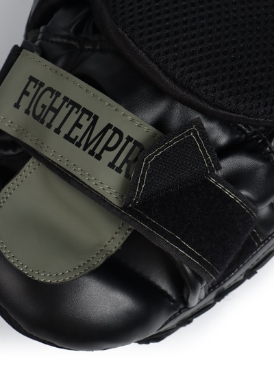 Лапы боксёрские изогнутые FIGHT EMPIRE, GEL-TECH, ПУ, пара, чёрный, зелёный