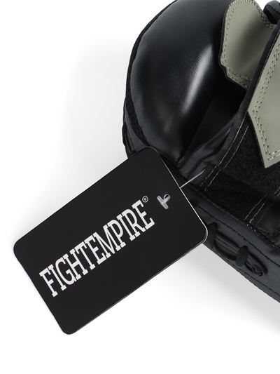 Лапы боксёрские изогнутые FIGHT EMPIRE, GEL-TECH, ПУ, пара, чёрный, зелёный