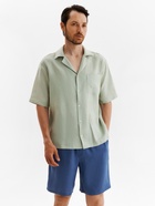 Рубашка мужская с коротким рукавом MIST, размер 56, бледно-зелёная - Фото 11