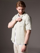 Рубашка мужская с коротким рукавом MIST, размер 56, бледно-зелёная - Фото 3