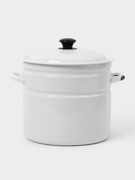 УЦЕНКА Кастрюля эмалированная, 10 л, d=27 см, с крышкой, без деколи, белая 10891763