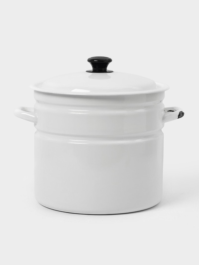 УЦЕНКА Кастрюля эмалированная, 10 л, d=27 см, с крышкой, без деколи, белая