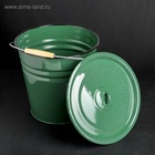 УЦЕНКА Ведро 12 л с крышкой зелёный с зерном - Фото 2