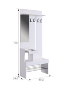 Прихожая в коридор «Баско К1», 1600×349×1950 мм, цвет кашемир/дуб крафт золотой - Фото 5