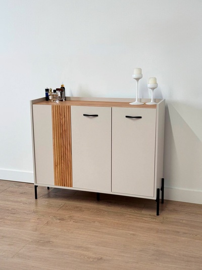 Комод для хранения «Доминика», 1140×350×920 мм, цвет кашемир/дуб крафт золотой