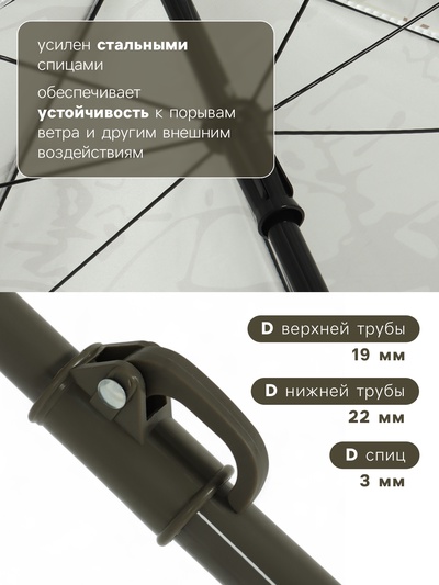 Зонт пляжный maclay, d=210 см, h=200 см