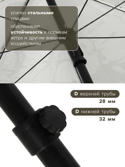 Зонт пляжный Maclay, d=260 см, h=240 см