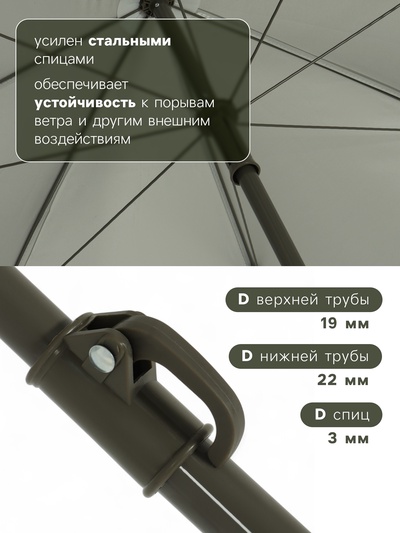 Зонт пляжный maclay, d=210 см, h=200 см