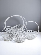 Корзина плетёная для хранения «Узор», лоза, овальная, белая, набор 5 шт. - Фото 1