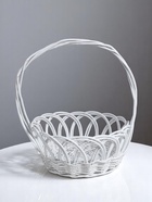 Корзина плетёная для хранения «Узор», лоза, овальная, белая, набор 5 шт. - Фото 2