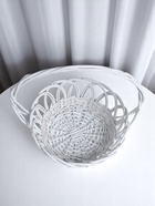 Корзина плетёная для хранения «Узор», лоза, овальная, белая, набор 5 шт. - Фото 4
