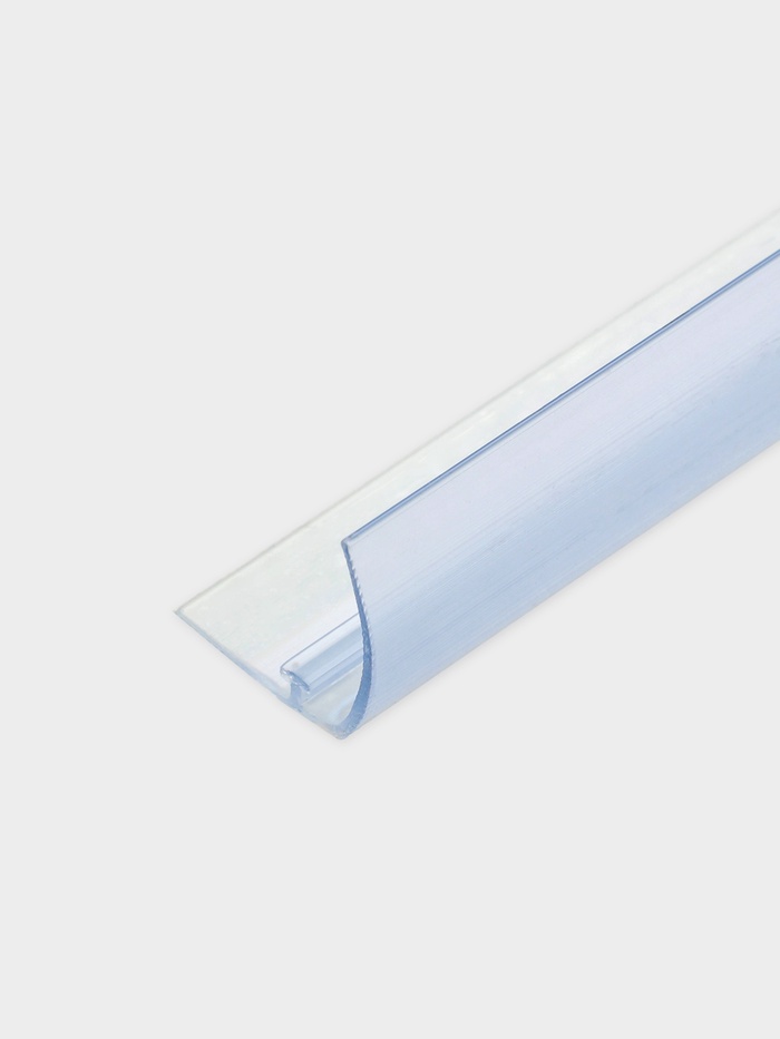 Ограничитель передний пластиковый с Т-профилем, самоклеящаяся основа, 1000×32×30 мм, прозрачный