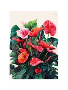 Блокнот А6, 64 листа в клетку «Цветы», твёрдая обложка, глянцевая ламинация - Фото 1