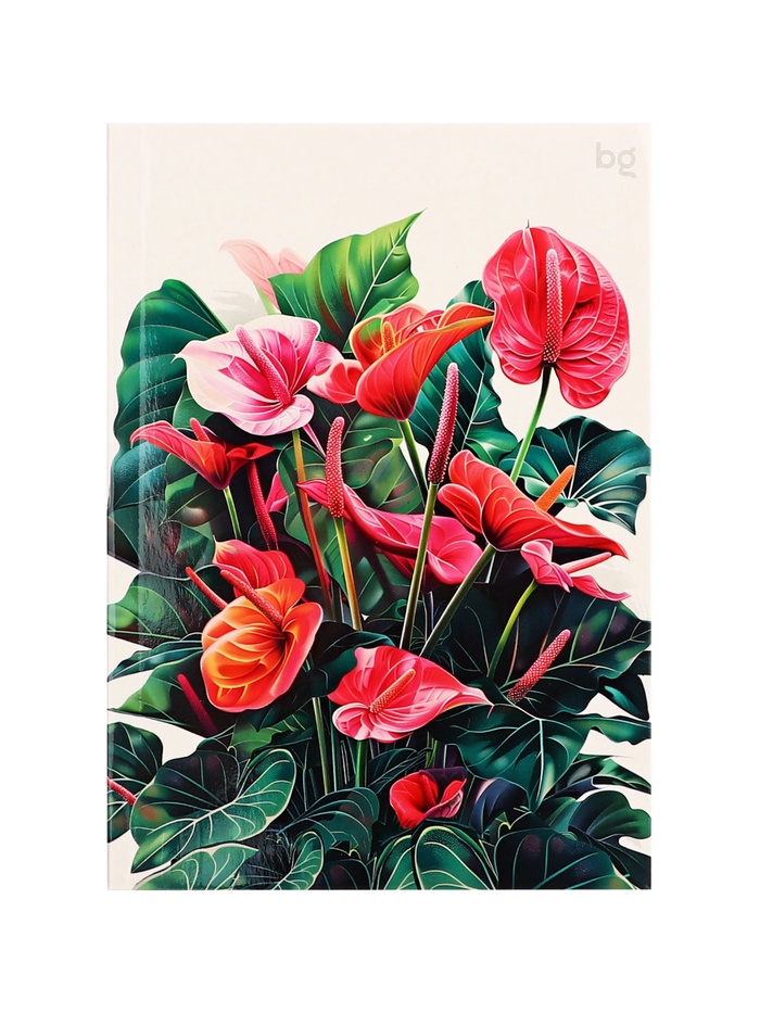 Блокнот А6, 64 листа в клетку «Цветы», твёрдая обложка, глянцевая ламинация - Фото 1