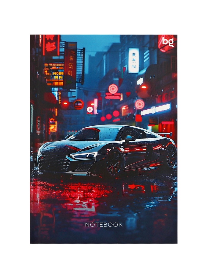 Блокнот А6, 64 листа в клетку Sportcar, твёрдая обложка, матовая ламинация, выборочный лак - Фото 1
