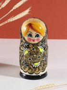 Матрёшка дерево «Марфа», чёрно-зелёный платок, 5-кукольная, 19 см - Фото 3