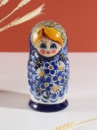 Матрёшка дерево «Марина», гжель, 5-кукольная, 19 см 10886717 - фото 16471493