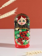 Матрёшка дерево «Хохлома», чёрная голова, 5-кукольная, 11-12 см - Фото 3