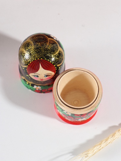 Матрёшка дерево «Хохлома», чёрная голова, 5-кукольная, 11-12 см