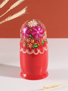 Матрёшка дерево «Цветы», красный платок, 5-кукольная, 19 см 10886723 - фото 16471520