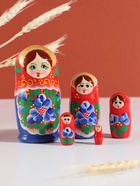 Матрёшка дерево «Любовь», красный платок, 5-кукольная, 11.5 см - Фото 1